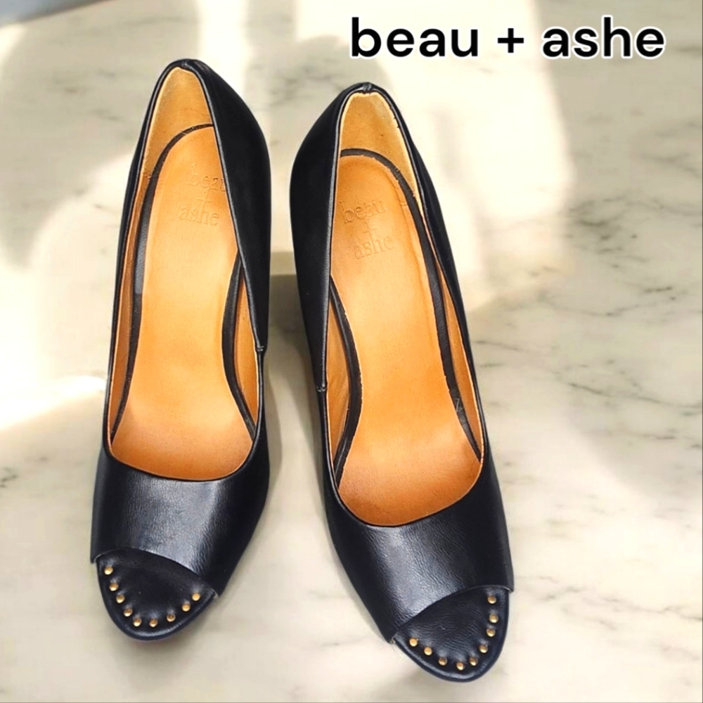 BEAU + ASHE Studded Peep Toe - 8 - Picture 1 of 10